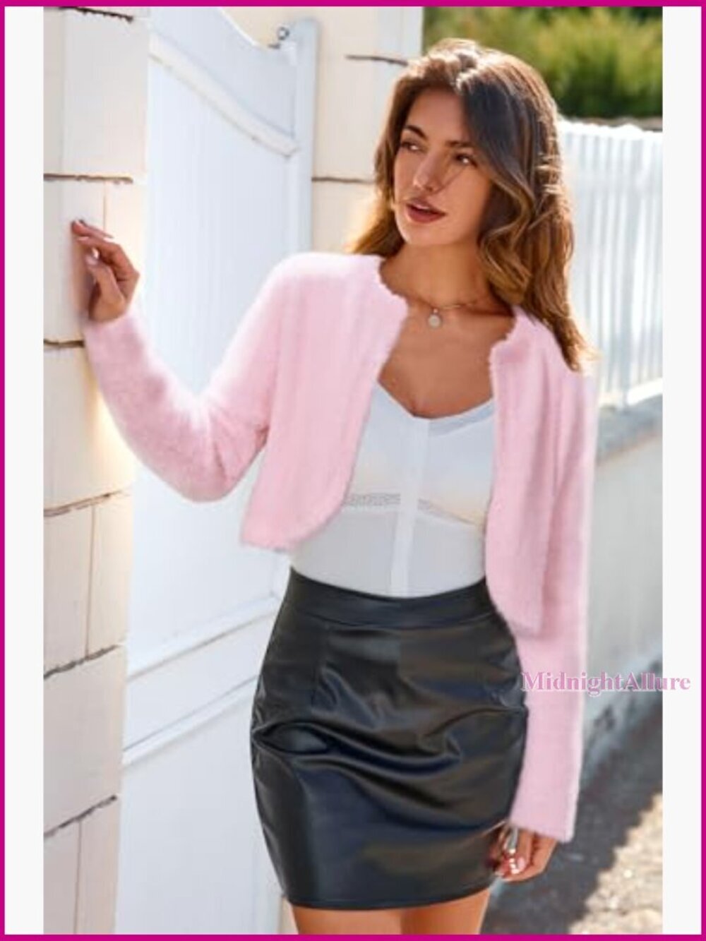Women's Fleece Cropped Jacket Faux Fur Outerwear Long Sleeve Pull On